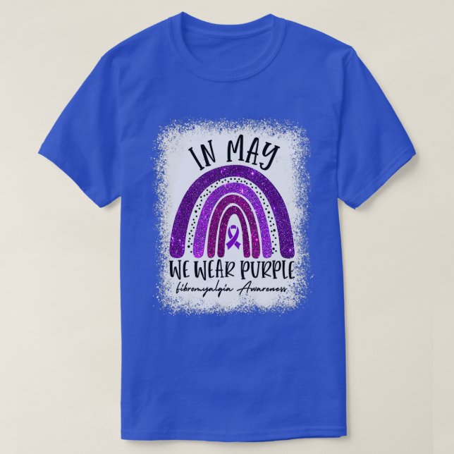 Im Mai tragen wir Lila Ribbon Fibromyalgie Awarene T-Shirt (Design vorne)