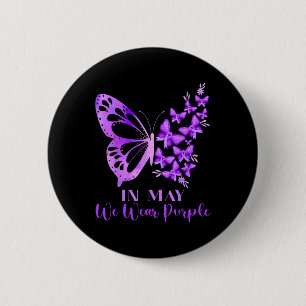 Im Mai tragen wir Lila Schmetterling Lupus Bewusst Button