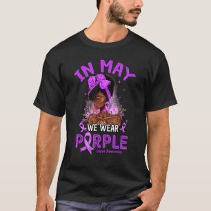 Im Mai tragen wir Lila Schwarze Frauen Lupus-Bewus T-Shirt