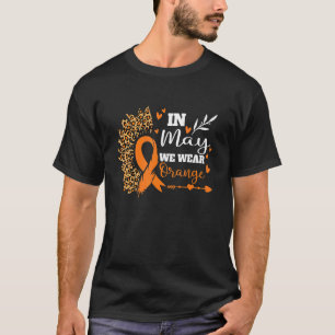 Im Mai tragen wir Orangen-Ribbon-Multiplen Skleros T-Shirt
