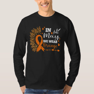 Im Mai tragen wir Orangen-Ribbon-Multiplen Skleros T-Shirt