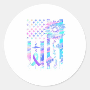 Im Mai tragen wir Ribbon Suizid Bewusstsein Mental Runder Aufkleber