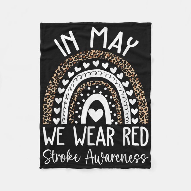 Im Mai tragen wir roten Schlaganfall Aufmerksamkei Fleecedecke (Vorderseite)