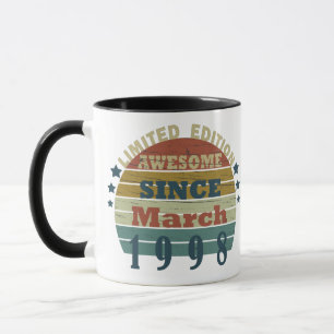 Im März 1998 geborene Vintage-Style-Geburtstagsges Tasse