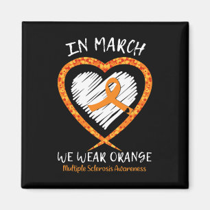 Im März tragen wir eine orange Multiple Sklerose A Magnet