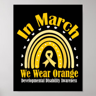 Im März tragen wir Orange für Entwicklungsstörunge Poster