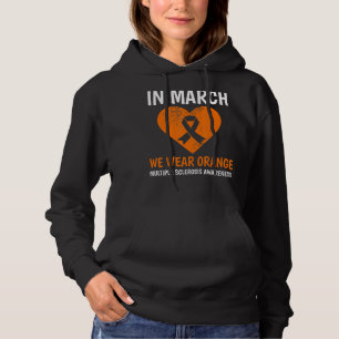 Im März tragen wir Orangen-Frau-Multiple-Sklerose- Hoodie