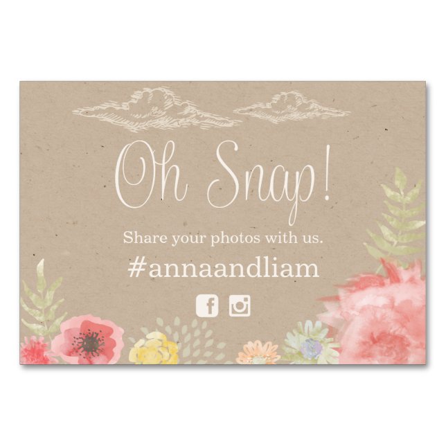 Im "Meadow Summer Wedding Social Media Card" Tischnummer (Vorderseite)