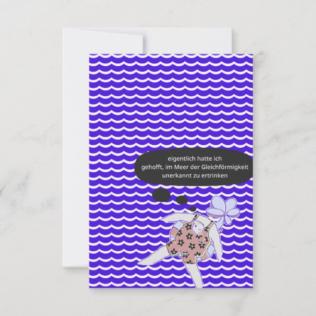 im Meer der Gleichförmigkeit ertrinken Dankeskarte (Vorderseite)