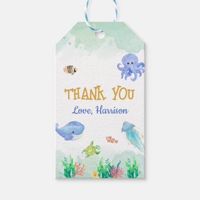 Im Meer Geburtstagsparty Gunst Geschenkanhänger (Vorderseite)