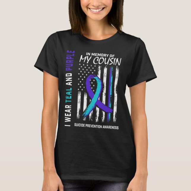 Im Memory Cousin Suizidbewusstsein T-Shirt (Vorderseite)