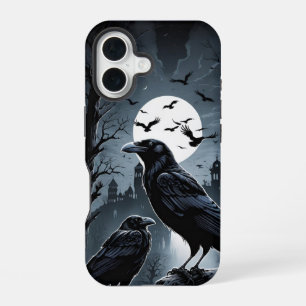 Im Mitternachtsmond Raben iPhone 16 Hülle