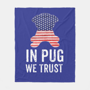 Im Mops vertrauen wir US Flagge-amerikanischer Fleecedecke