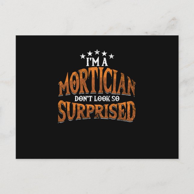 Im Mortician Embalmer Death Funeral Friedhof Postkarte (Vorderseite)