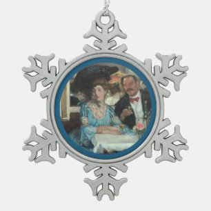 Im Mouquins Restaurant NY - William Glackens Schneeflocken Zinn-Ornament