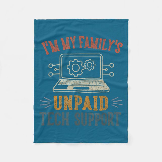 I'm My Family's Unpaid Tech Suprt Funny Computer  Fleecedecke (Vorderseite)