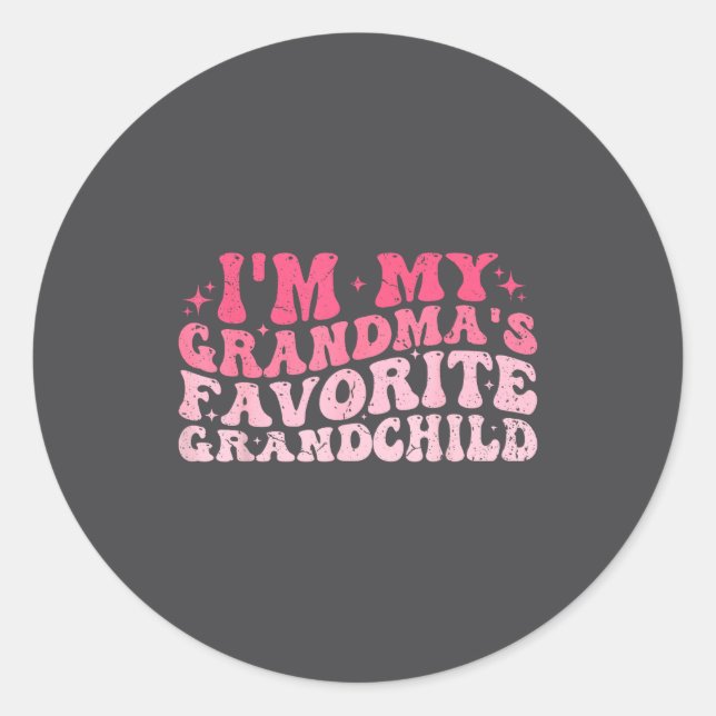 I'm My Grandma's Favorite Granhild Grandson Grandd Runder Aufkleber (Vorderseite)