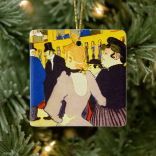 Im Nachtclub von Toulouse Lautrec, Vintage Kunst Keramikornament