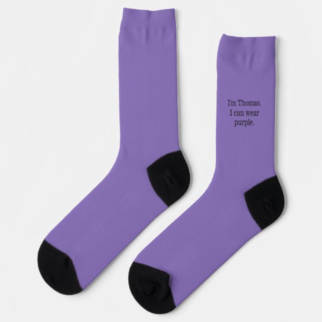 I'm [Name], I can wear purple Socken (Linkes Detail)