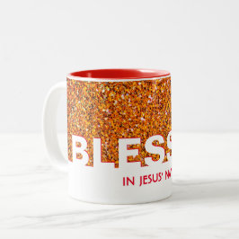 im Namen Jesu | Stilvoller RED Glitzer Zweifarbige Tasse