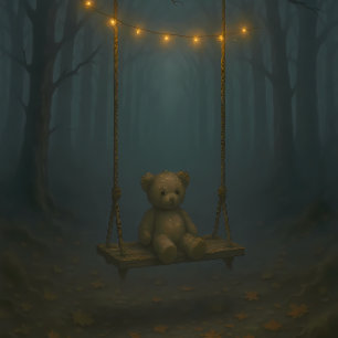 Im Nebel verloren – Decoupage-Papier mit Teddybär Seidenpapier
