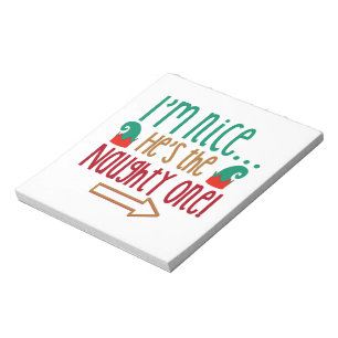 Im Nice Hes Naughty Elf Hat Notizblock