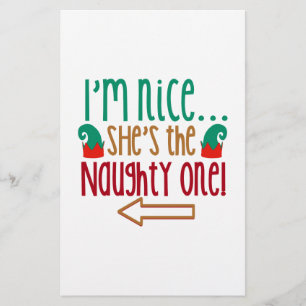 Im Nice Shes Naughty Elf Hat Briefpapier