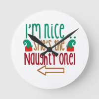 Im Nice Shes Naughty Elf Hat
