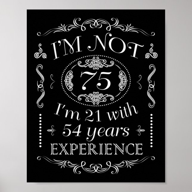 Im nicht 75 Funny 75. Geburtstag Poster (Vorne)
