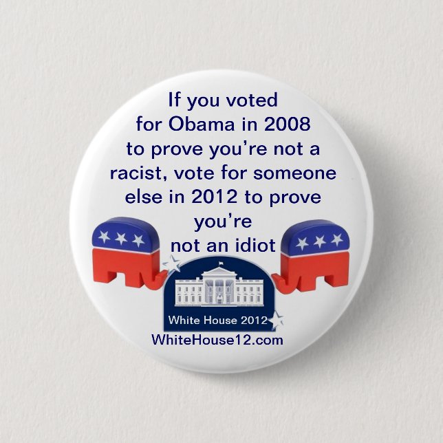 Im nicht ein Rassist.  Ich wählte für Obama! Button (Vorderseite)