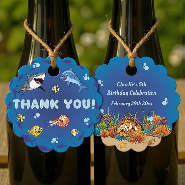 Im Niedlichen Ozean Cartoon Vielen Dank Geschenkanhänger (Von Creator hochgeladen)