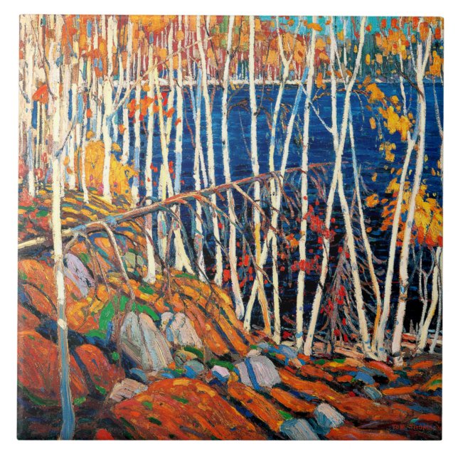 Im Northland, Kunst von Tom Thomson, Fliese (Vorderseite)