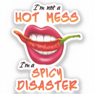 I'm Not A Hot Mess I'm A Spicy Disaster funny sexy Aufkleber