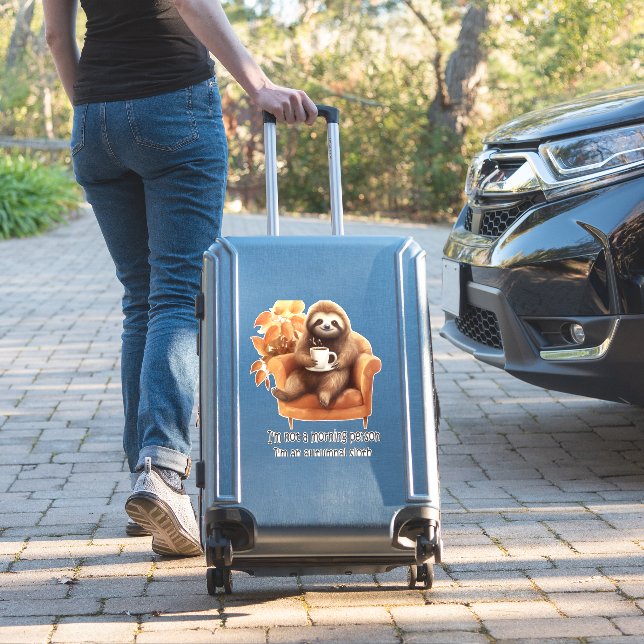 I'm Not a Morning Person Autumnal Sloth Aufkleber (Koffer Insitu)