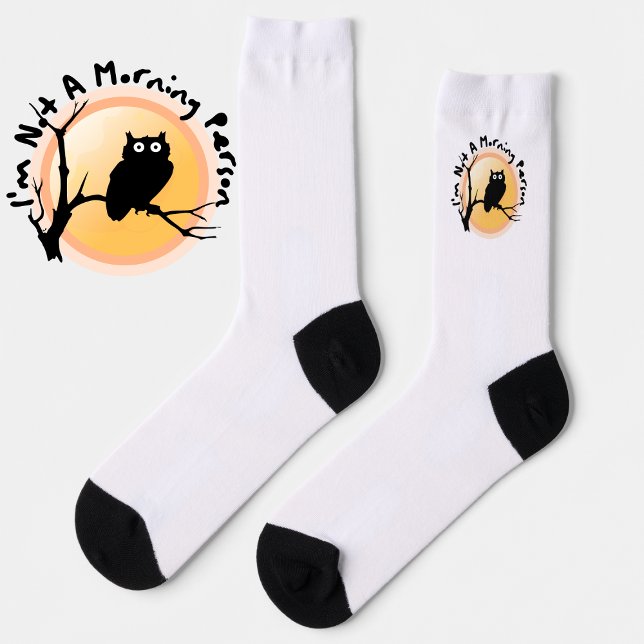 I'm Not A Morning Person funny owl quote Socken (Von Creator hochgeladen)