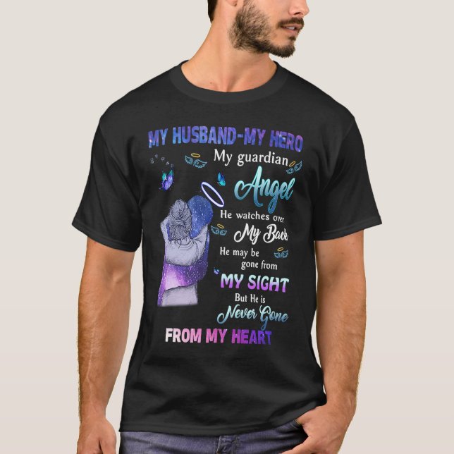 I'M Not A Widow I'M A Wife To A Husband With Wings T-Shirt (Vorderseite)