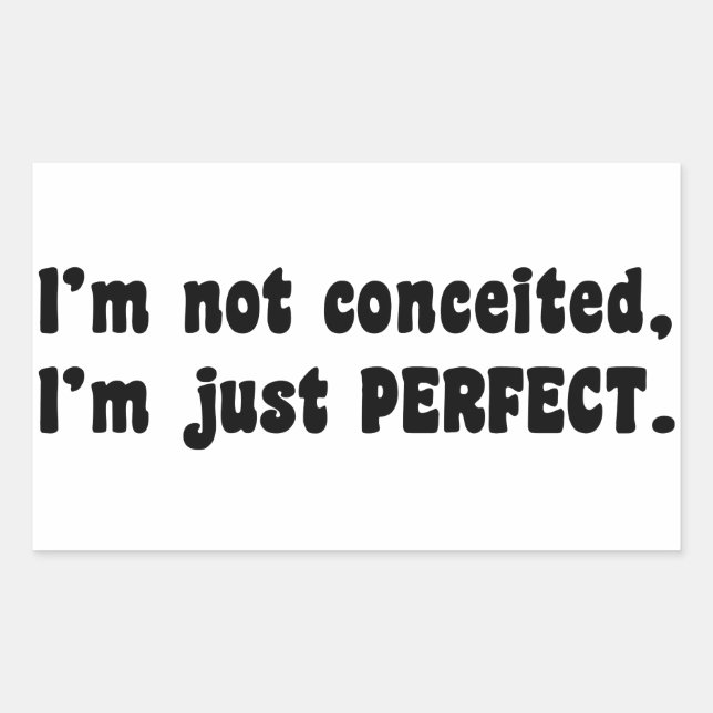 I'm Not Conceited, i'm Just Perfect Rechteckiger Aufkleber (Vorderseite)