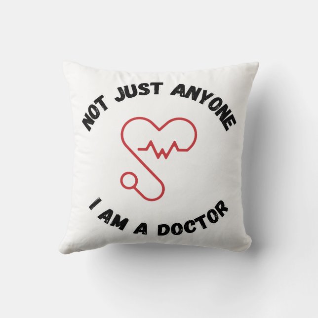 I'm Not Just Anyone – Doctor Throw Pillow Kissen (Rückseite)