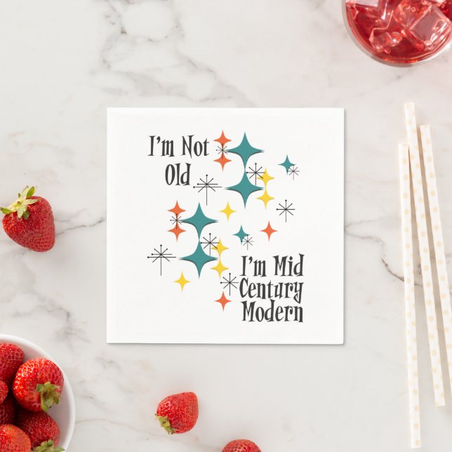 I'm Not Old I'm Mid Century Modern Funny Stars Serviette (Beispiel)