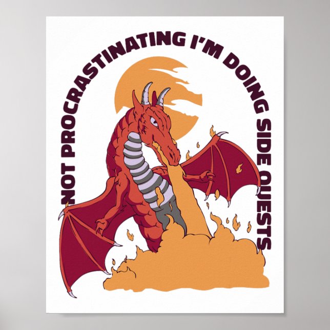 I'm Not Procrastinating I'm Doing Side Quests - Rp Poster (Vorne)