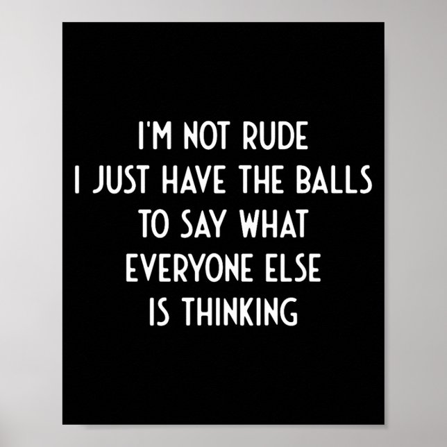 I'm Not Rude Just Have The Say What Everyone I Fun Poster (Vorne)