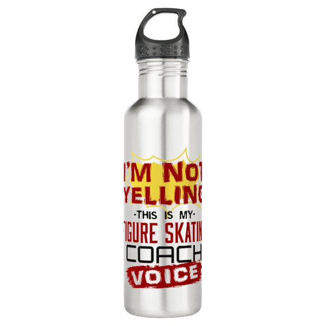 I'm Not Yelling Figure Skating Coach Voice Edelstahlflasche (Vorderseite)