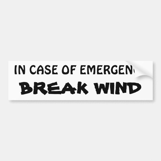 Im Notfall - Bruch-Wind INSELBEWOHNER-SCHRIFTART Autoaufkleber (Vorne)