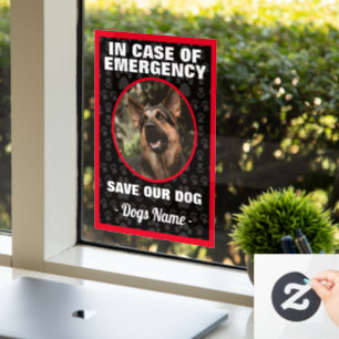 Im Notfall Gerettet deutscher Schäferhund Fensteraufkleber