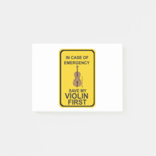 Im Notfall meine Violine zuerst Gerettet Post-it Klebezettel
