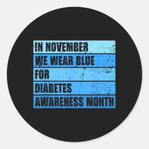 Im November Blau Tragen Für Diabetes-Bewusstsein Runder Aufkleber