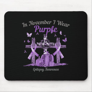 Im November trage ich eine Lila Kreuz-Kürbis-Epile Mousepad