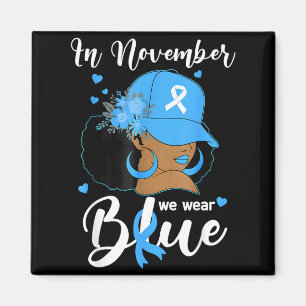 Im November tragen wir Blau Schwarze Frau Diabetes Magnet