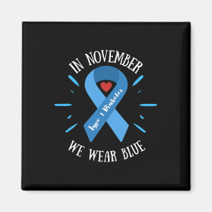 Im November tragen wir Blaue Diabetes-Kriegerkrieg Magnet
