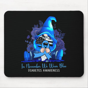 Im November tragen wir blaue Gnome Diabetes-Bewuss Mousepad